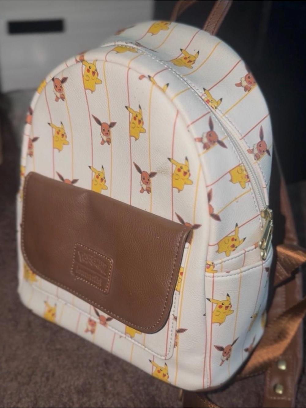 Loungefly Authentic Pokemon Pikachu & Eevee Pattern Backpack